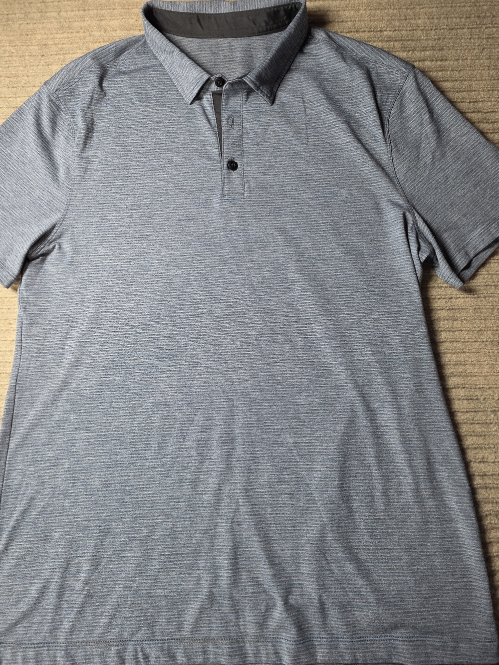 Lululemon Men's Great Striped Evolution Short Sleeve Polo Shirt Size Medium